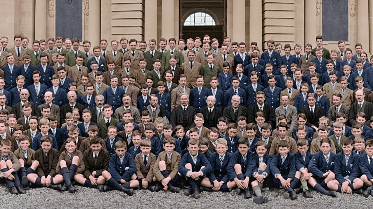 Edinburgh Academy 1923 Full School Photo Colourisation