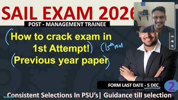 HOW TO CRACK SAIL MT EXAM IN 1ST ATTEMPT | PREVIOUS YEAR PAPER  #sail #psu
