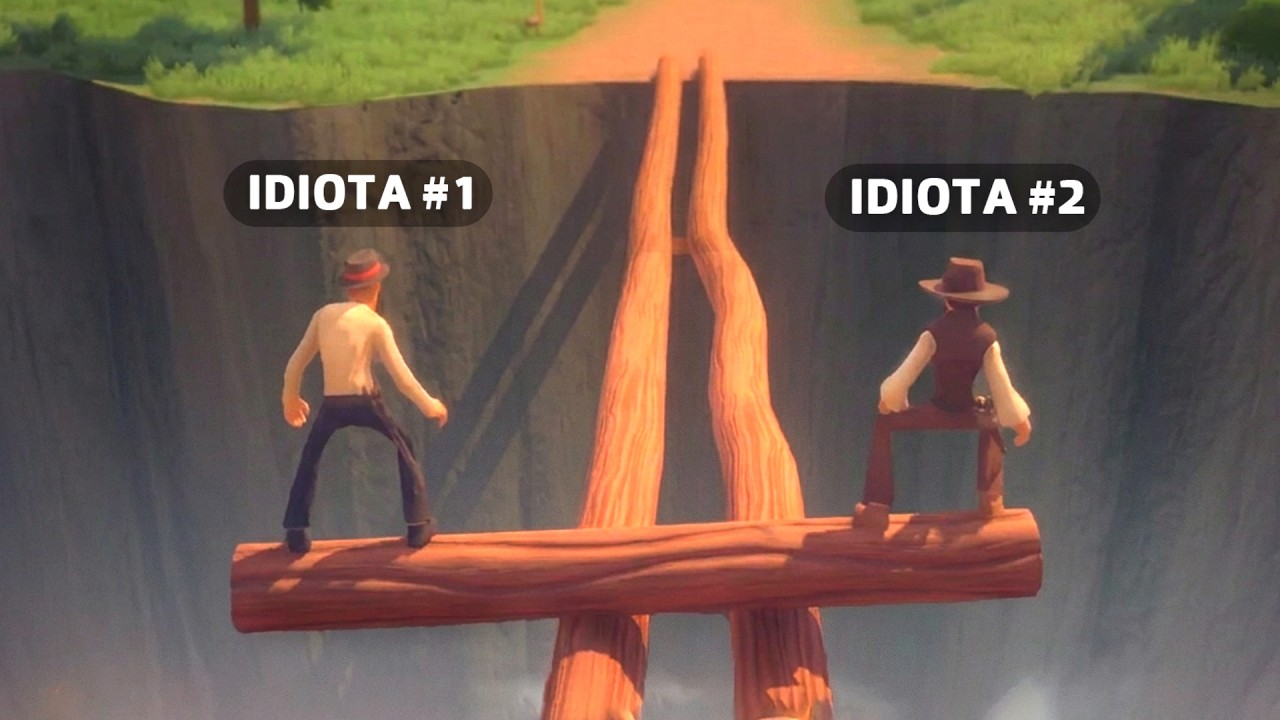 Dois idiotas acabam a sua amizade por causa de um tronco 👍