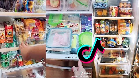 satisfying fridge restock and organizing ASMR tiktok compilation🌻
