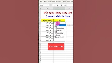 cách chuyển từ ngày tháng qua thứ | How to convert date to day | Góc của Yến