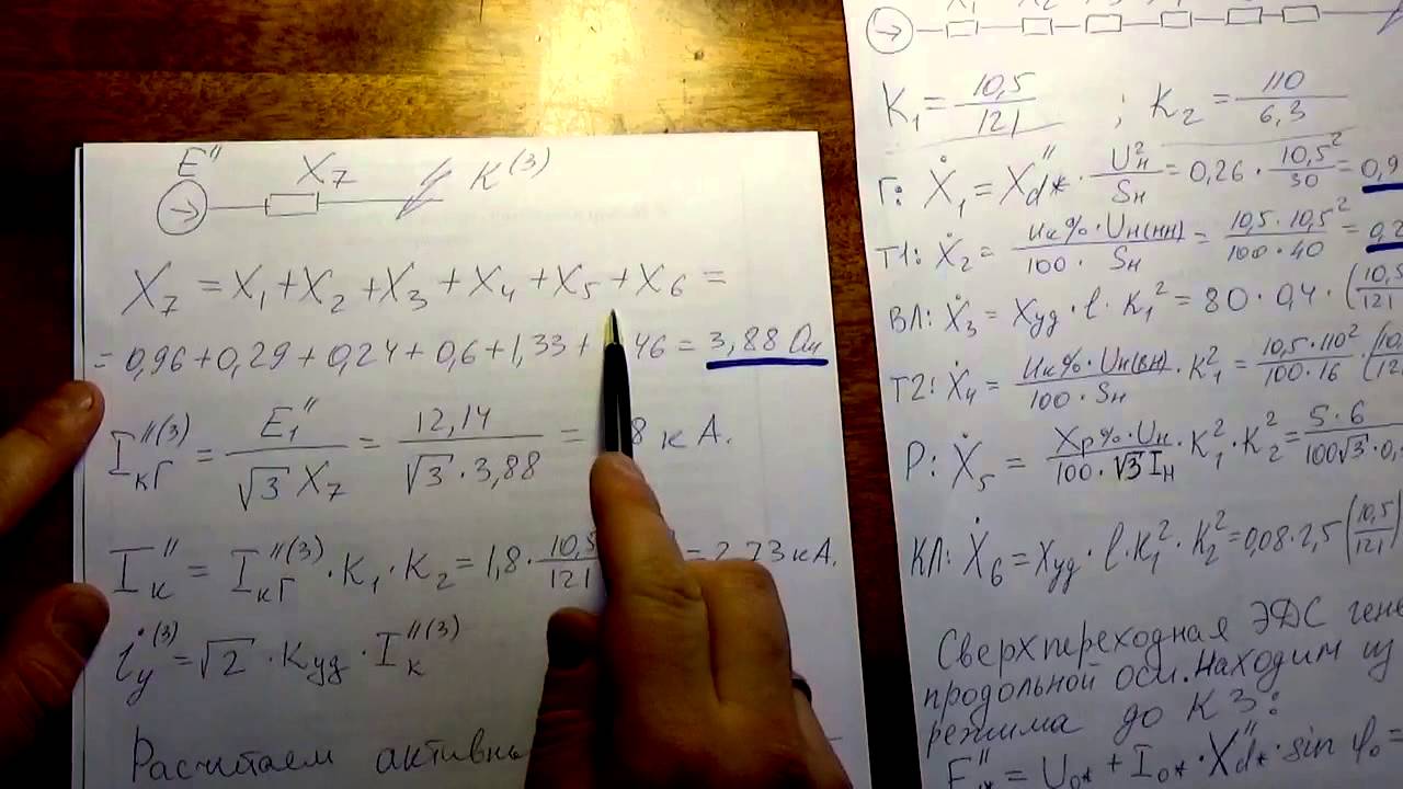 Контрольная работа: Расчет трехфазного короткого замыкания