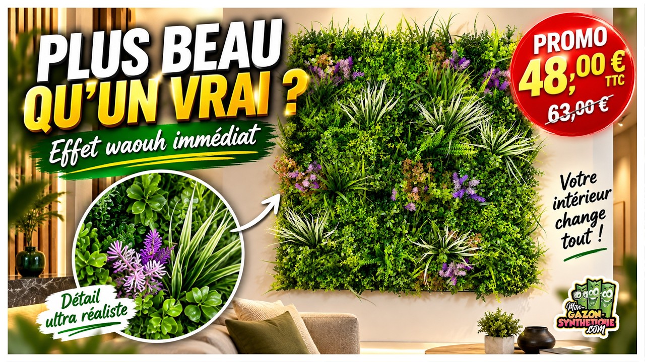 Présentation vidéo Brise Vue : panneau végétal aux feuillages variés