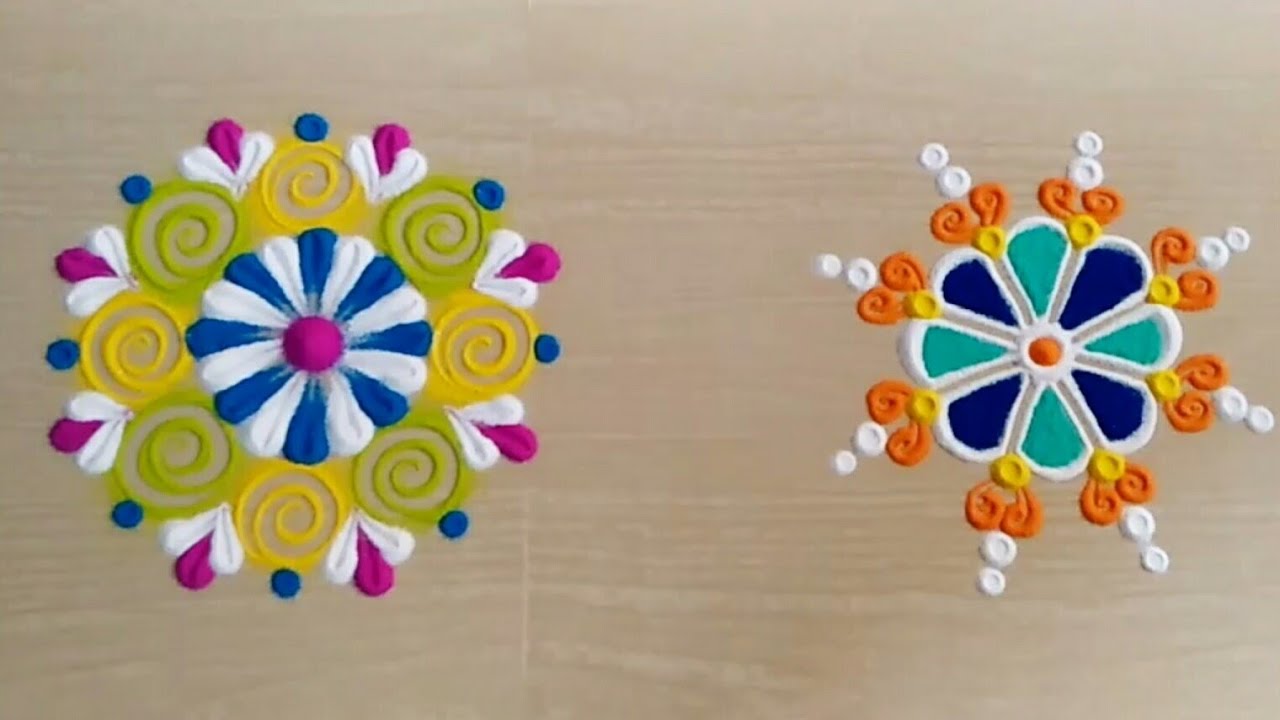 Daily Rangoli Design #2 | Daily rangoli design series | Easy & quick ...