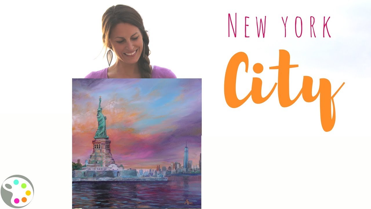 Acrylic Painting Tutorial How to Paint a City New York City YouTube