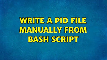 Write a PID file manually from Bash script (2 Solutions!!)