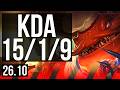 TAHM KENCH vs IRELIA (TOP) | Good KDA: 15/1/9, 41K damage | EUW Diamond | 26.10