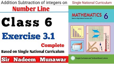 Class 6 Exercise 3.1 SNC PCTB Maths Ex 3.1  Addition of the integers on Number Line in Urdu Hindi
