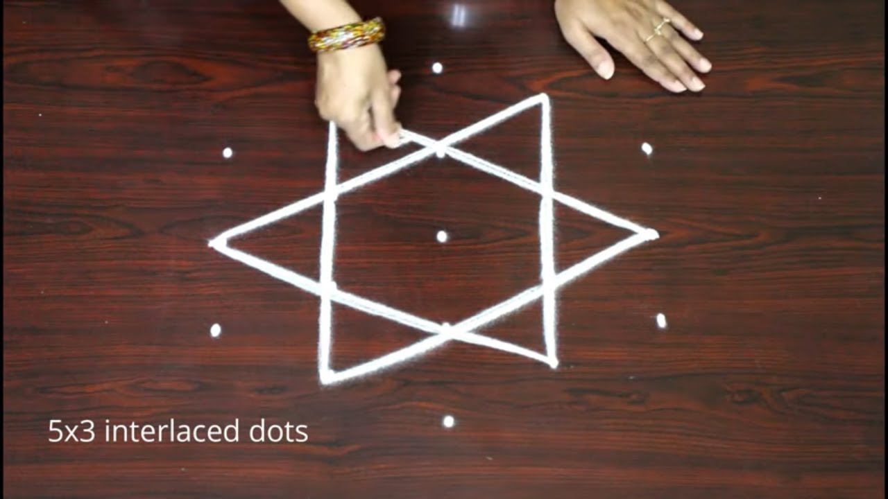 Amazing 5 dots rangoli & kolam designs by easy rangoli Suneetha || muggulu