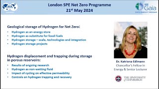 Geological Storage of Hydrogen for Net Zero