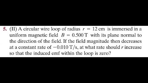 A circular wire loop of radius is immersed in a uniform magnetic field with its plane normal to the
