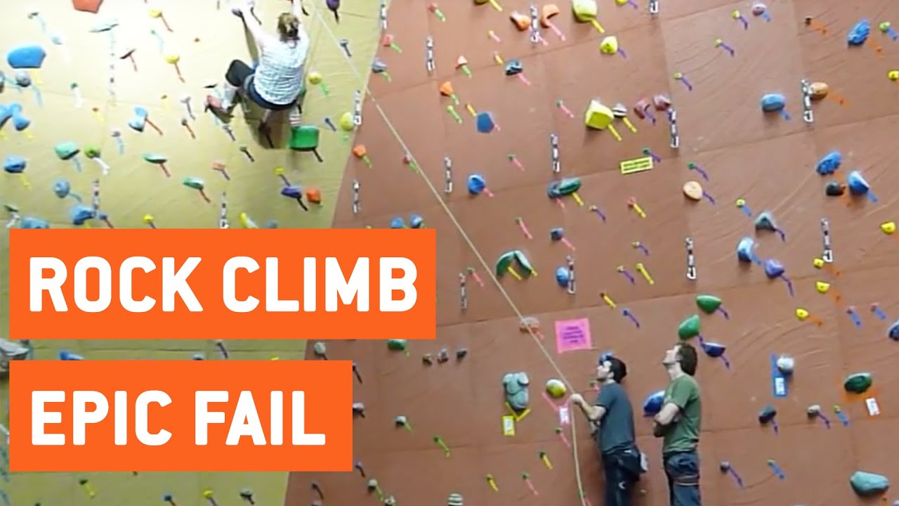 crashes on air Rock Climber Swings Across Gym | Worst Spotter Ever