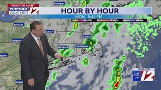 WPRI 12 Weather Forecsat for 8/3/26:  Scattered showers and t'storms today