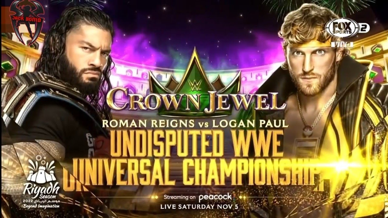 WWE Roman Reigns vs Lagan Paul Crown Jewel 2022 Official Match Card