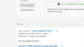 Library Search Using NVDA Part 2: Citing Articles