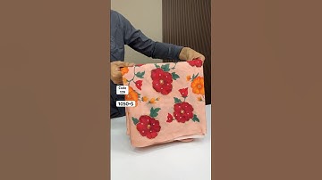 Satin georgette with floral digit print saree having handwork outing & printed blouse