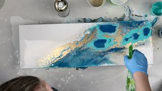 (817) Unbelievable DIY Mixed Media Ocean Inspired Wall Art with Acrylic Pour