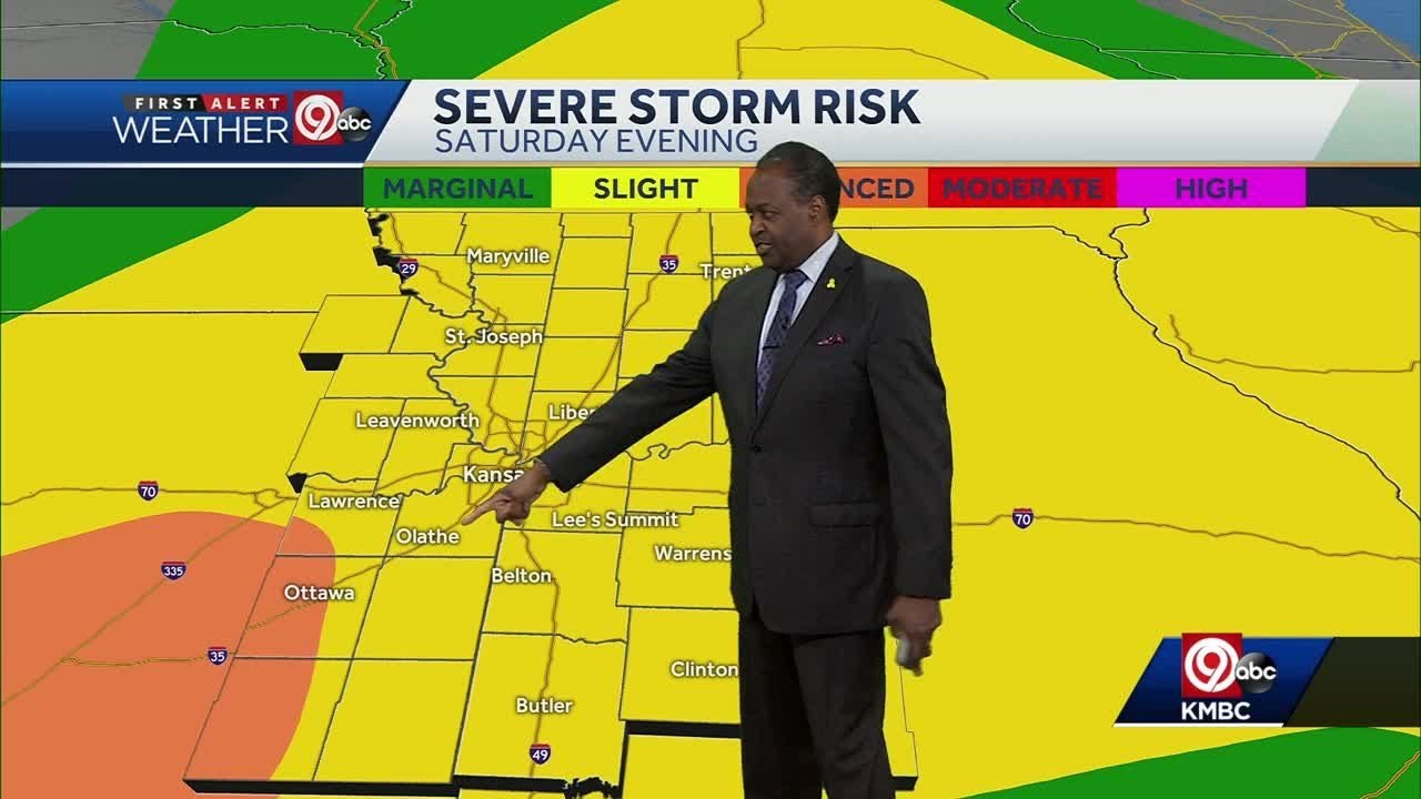 Scattered storms possible Saturday evening - YouTube