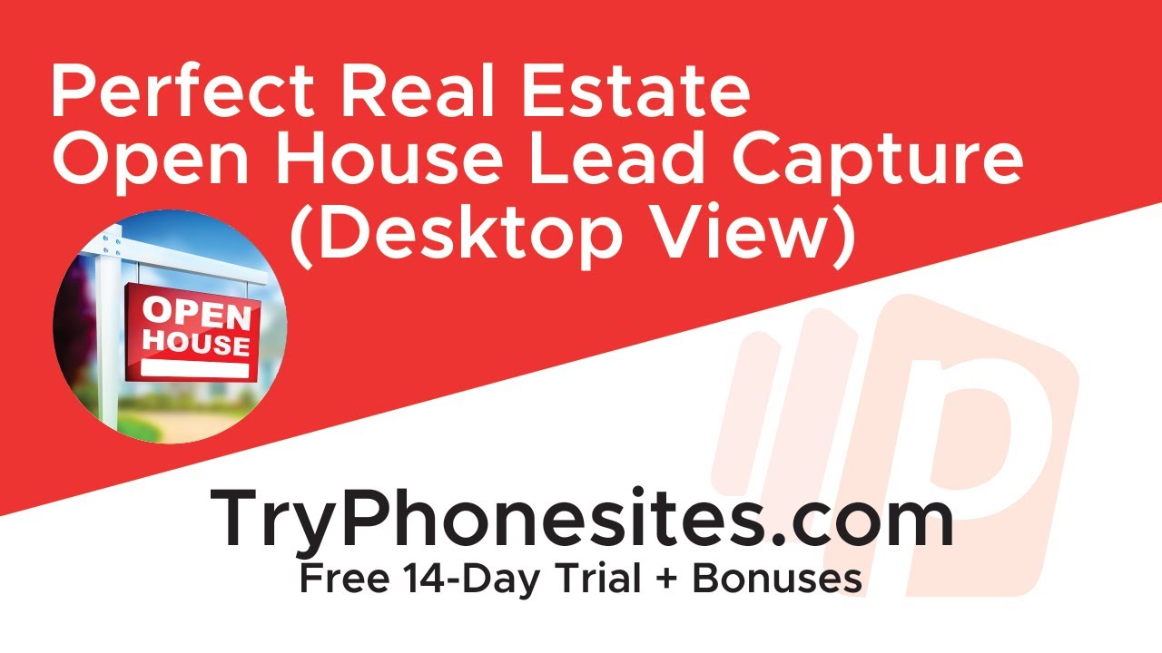 Phonesites Sample Open House Lead Capture Page (Desktop View) - Lead Generation Website