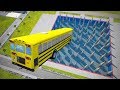 BeamNG drive - Jumping Cars Into Pool with Spikes