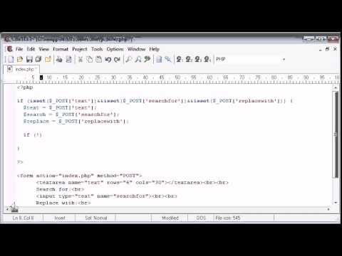 Beginner PHP Tutorial   55   Creating a Find and Replace Application Part 2