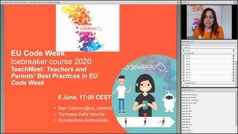 EU Code Week Icebreaker MOOC 2020- Teachers and Parents’ Best Practices