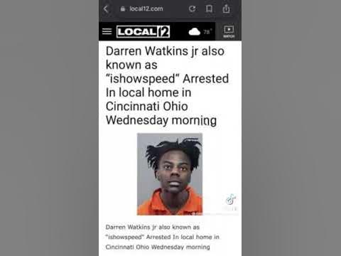 Ishowspeed aka Darren watkins jr gets arrested MUGSHOT RELEASED ️😔😱#