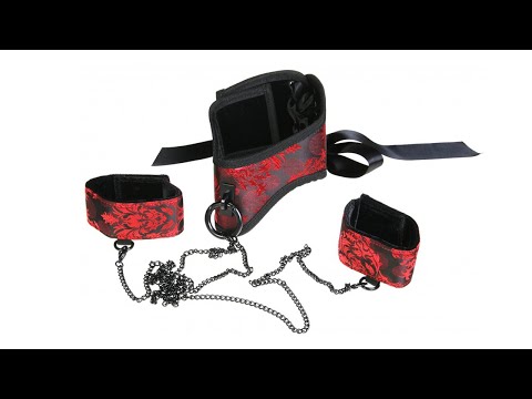 716770082626 Ошейник с отстегивающимися манжетами на цепях / Scandal Posture Collar With Leash