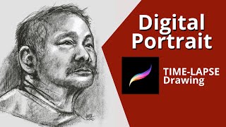 Digital Portrait using Procreate App (Time-lapse drawing ) screenshot 5