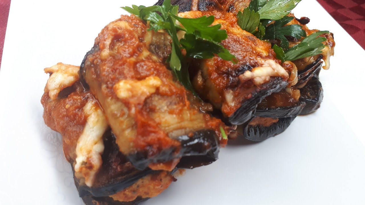 سلسلة الاكل الصحي: باذنجان محشي بالدجاج في الفرن ابنين و اخفيف 😋😋👌