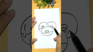 cara mudah menggambar donat #shortvideo #fypyoutube #art