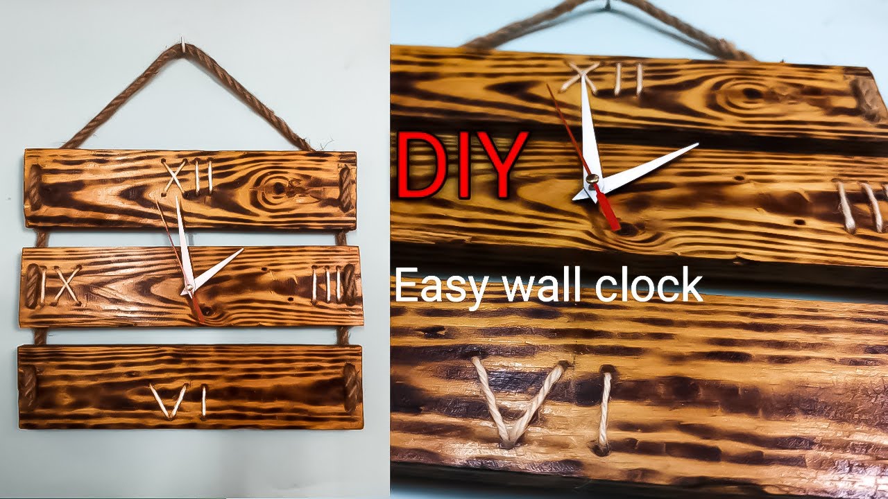 DIY Wooden Wall Clock | How To Make A Pallet Wood Clock Easy | Pallet ...