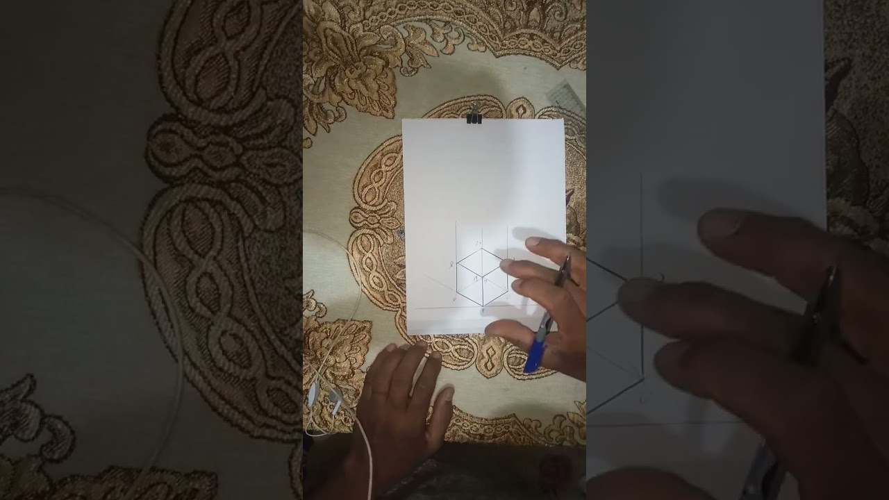 رسم المكعب وافراده جدارات زخرفه