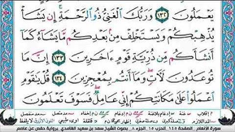 الجزء الثامن من القران الكريم(تلاوة الشيخ سعد الغامدي )
