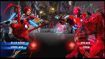 Black Widow & Red Spiderman VS Iron Man & Red Venom (Very Hard) - Marvel Vs Capcom Infinite