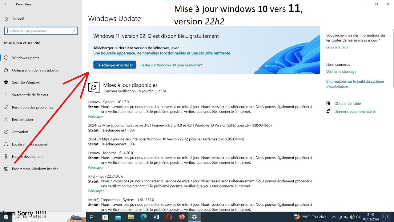 Comment passer de Windows 10 à Windows 11 sans formatage ! Ni perte de données.