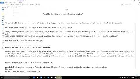 Genymotion Virtualization,engine not found  Plugin loading aborted FIX   YouTube