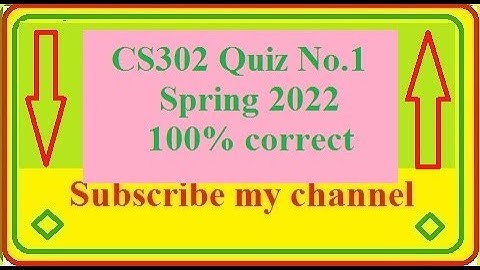 CS302 Quiz 1 Spring  2022 (100% correct )