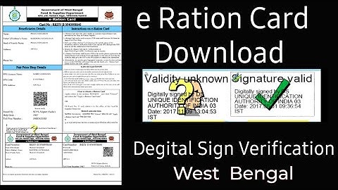 E - Ration Card Download। WB e ration card downloads online 2021। Digital signature verification |