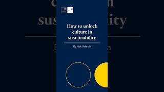 How to unlock #culture in #sustainability #entrepreneurship #innovation
