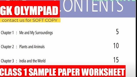 GK Olympiad  for Class-1 | GK Olympiad question answers With Syllabus | #igko #gkolympiad