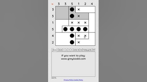 Grey is Odd - Today grids. Solution level 3 6X6 dated 03-29-2024
