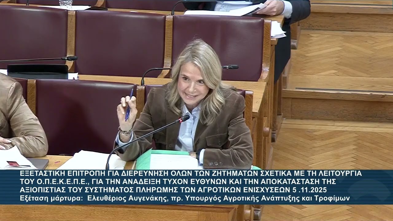 Μιλένα Αποστολάκη στην Εξεταστική Επιτροπή για τον ΟΠΕΚΕΠΕ / 05.11.2025