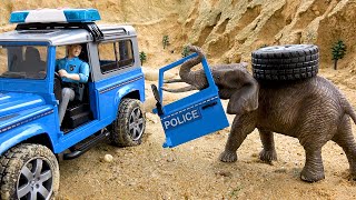 Adventures with Rescue Police Car and Excavator Tractor | Fun Toy Stories for Kids | BIBO TOYS
