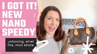 Louis Vuitton Nano Speedy Bag + What it looks like on + What Fits Inside! 