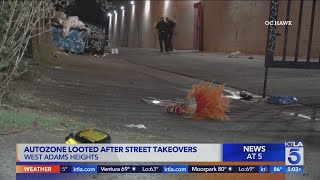 Looters break into Central L.A. auto parts store after street takeover