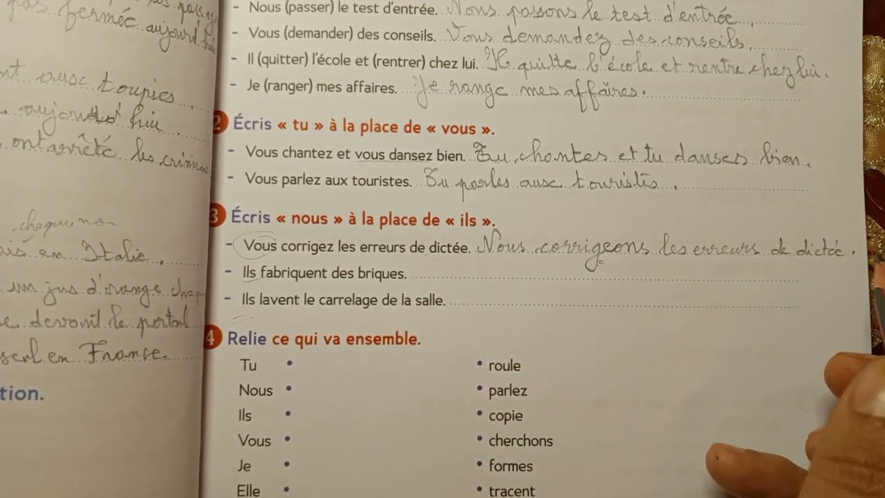 CE2 : Conjugaison Le présent des verbes du 1er groupe p 37 cahier d' activités Le trésor des mots