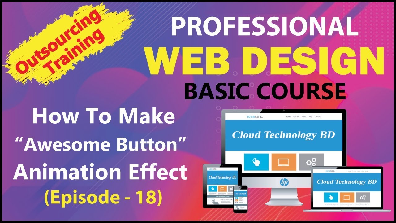 How To Make “Awesome Button - Animation Effect ” With HTML & CSS ...