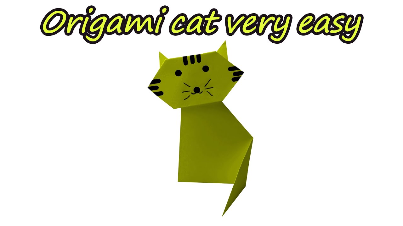 How to make paper cat easy - origami cat easy - diy paper cat - diy