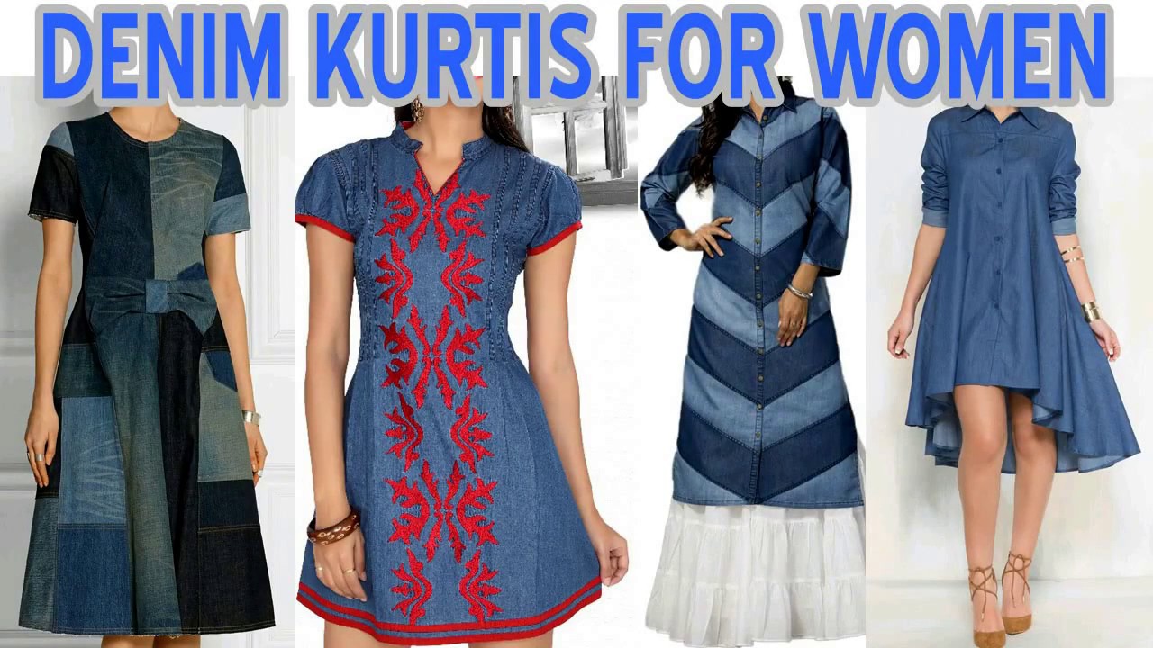 Top Beautiful Designer Denim Kurta / Kurti Designs - YouTube